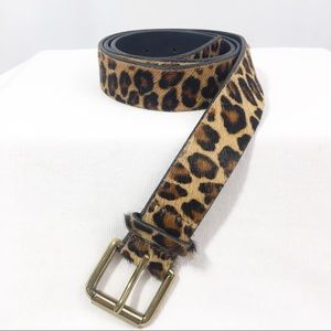 Banana Republic leopard calf hair belt